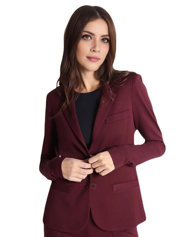 ROCKSY Black Smart Casual Formal Blazer for Female, Regular Fit Stylish Blazer for Women