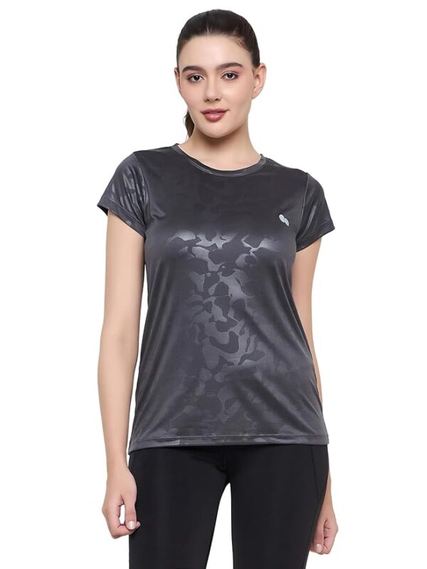 Clovia Women's Polyester Activewear Short Sleeve Sports T-Shirt - Image 2