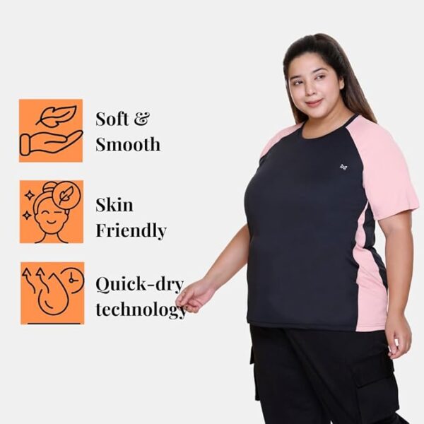 White Moon Plus Size Gym T Shirt for Women (Combo), Active Wear Gym, Sport, Running, Yoga & Swimming Gym T-Shirt, Polyester Drifit T Shirt/Top (Pack of 2) - Image 4