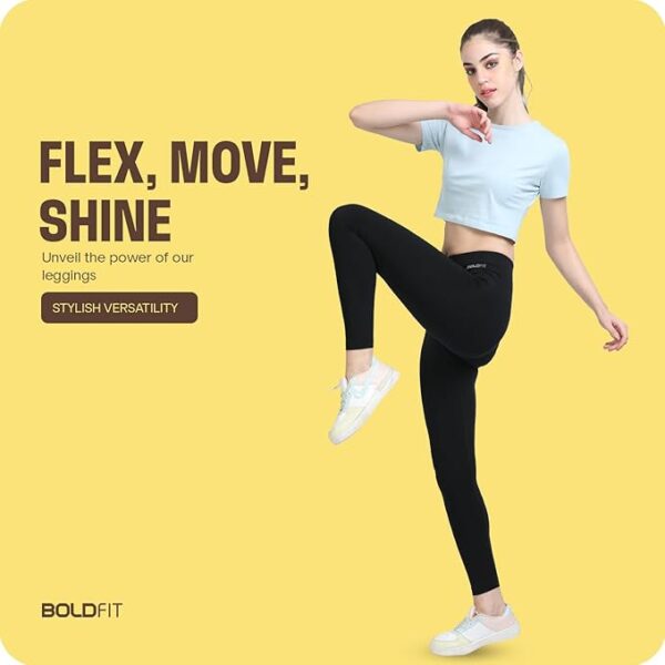 Boldfit Gym Wear for Women Stretchable Yoga Pants for Women Fitness Gym Leggings for Women & Gym Pants for Women Multipurpose Track Pants for Women Gym Tights for Women Active Wear Lower for Women - Image 3