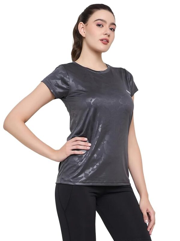 Clovia Women's Polyester Activewear Short Sleeve Sports T-Shirt - Image 4