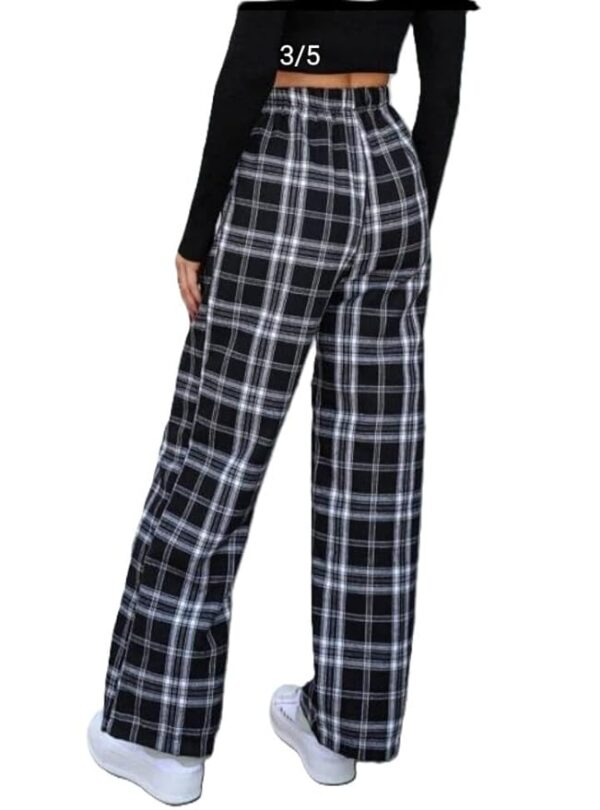 Women Viscose Rayon Checkered Trouser & Pants - Image 2