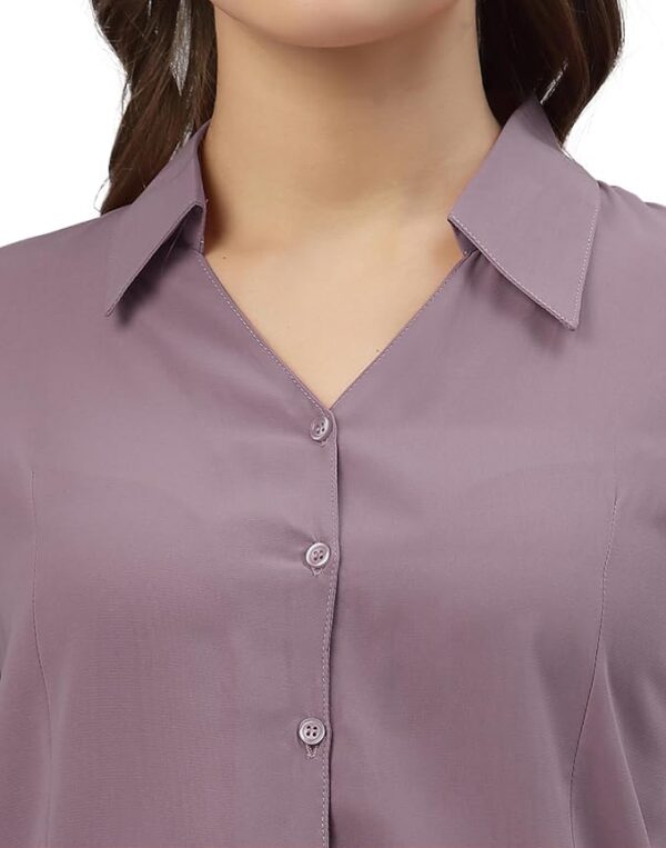 Women's Polyester Regular Fit Formal Pink Shirt - Image 3